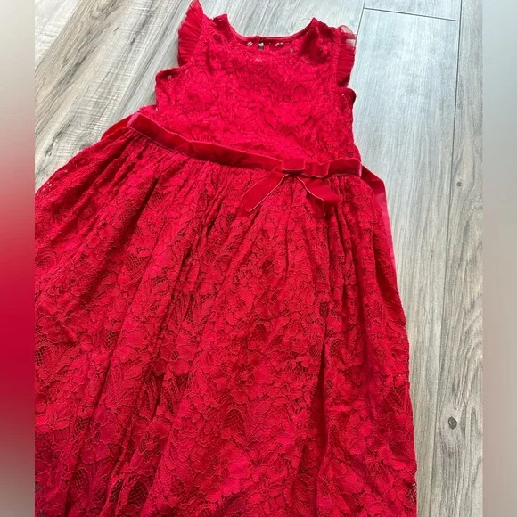 Lilt Girls Holiday Lace Dress Christmas Special Event in Red Size 10/12 - Picture 2 of 7